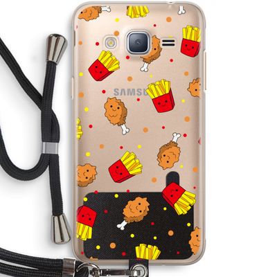 Chicken 'n Fries: Samsung Galaxy J3 (2016) Transparant Hoesje met koord