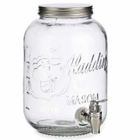 Glazen drankdispenser/limonadetap met zilver kleur dop/tap 3.8 liter