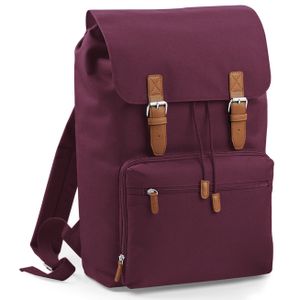 Vintage schooltas rugzak/rugtas bordeaux rood 49 cm