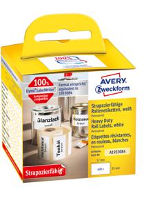 Avery-Zweckform Rol met etiketten Compatibel vervangt DYMO 1933084 57 x 32 mm Folie Wit 400 stuk(s) Permanent hechtend Universele etiketten A1933084