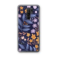 Flowers with blue leaves: Xiaomi Redmi 9 Transparant Hoesje