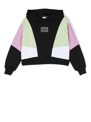 MSGM Kids hoodie en coton à empiècements - Noir