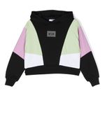 MSGM Kids hoodie en coton à empiècements - Noir