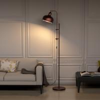 Vloerlamp met Verstelbare Hoogte & Lampenkop & Metalen Frame Leeslamp Staande Lamp