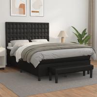 Boxspring met matras kunstleer zwart 140x200 cm