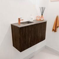 Toiletmeubel Mondiaz Joya Dlux | 71.6 cm | Meubelkleur Walnut | Faye wastafel Oza Wasbak Links | 1 kraangat