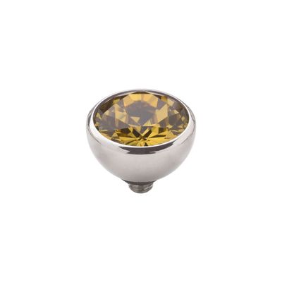 Melano Twisted Basic CZ Steentje Desert Peach Zilver | 8 mm