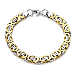 Stalen heren armband Mendes Koningsschakel Goudkleurig- 23cm