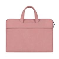 ST06 waterdichte PU lederen rits verborgen draagbare riem een-schouder handtas voor 15 6 inch laptops met koffer riem (roze)