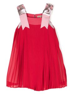 Hucklebones London robe chiffon trapèze à design plissé - Rouge