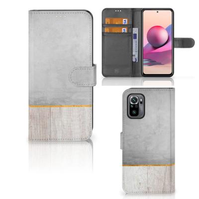 Xiaomi Redmi Note 10S | 10 4G | Poco M5s | Book Style Case | Wood Concrete