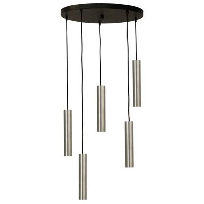 Masterlight HanglampRun 5-lichts RVS met gunmetal - 2382-05-37-50-5