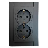 Enzo Kopp hk07 pure mat zwart inbouw stopcontact ra dubbel - 4624620