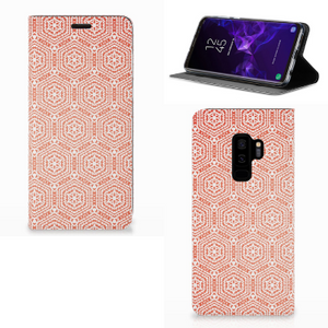 Samsung Galaxy S9 Plus Hoesje met Magneet Pattern Orange