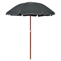 VidaXL Parasol met stalen paal 180 cm antraciet - thumbnail