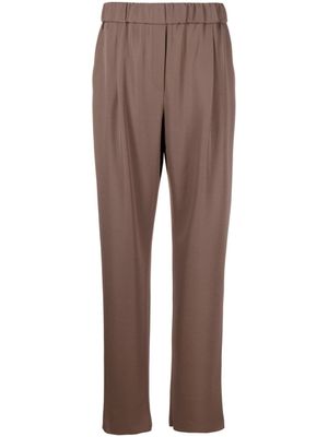 Giorgio Armani pantalon droit à coupe courte - Marron