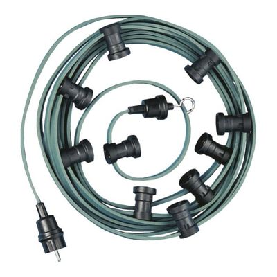 Prikkabel 30 fittingen E27 20 meter groen voor LED verlichting