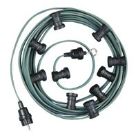 Prikkabel 30 fittingen E27 20 meter groen voor LED verlichting - thumbnail