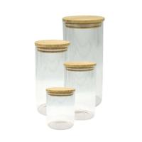 Set van 4 glazen voorraadpotten - FACKELMANN - Naturel - Bamboe deksel Set van 4 glazen voorraadpotten - FACKELMANN - Naturel - Bamboe deksel
