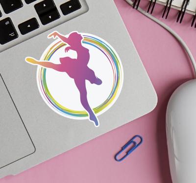 Balletdanser silhouet laptopsticker
