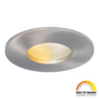 Vegas - LED platte inbouwspots met lage inbouwdiepte 60mm - 3,8 Watt 230 Lumen - Dim to Warm - GU10 LED Module - Dimbaar - Rond - IP44 voor badkamer, buiten en binnen - RVS