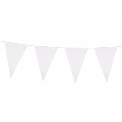 Witte vlaggentjes slinger 10 meter