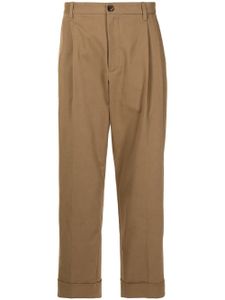 Ports V pantalon droit à ourlet retroussé - Marron