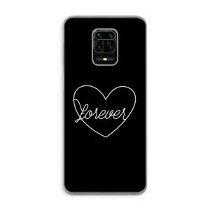 Forever heart black: Xiaomi Redmi Note 9 Pro Transparant Hoesje