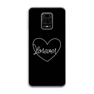 Forever heart black: Xiaomi Redmi Note 9 Pro Transparant Hoesje