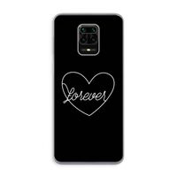 Forever heart black: Xiaomi Redmi Note 9 Pro Transparant Hoesje