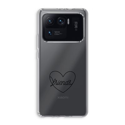 Friends heart black: Xiaomi Mi 11 Ultra Transparant Hoesje