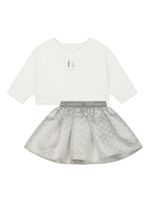 Karl Lagerfeld Kids ensemble jupe-haut à motif monogrammé - Gris - thumbnail