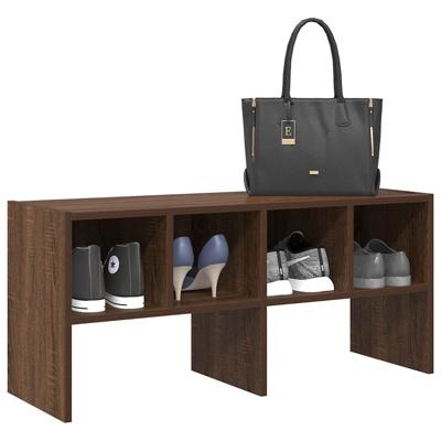Schoenenrek stapelbaar 89,5x30x40 cm bruin eikenkleur
