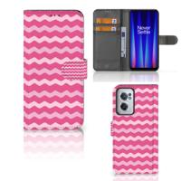OnePlus Nord CE 2 | Telefoon Hoesje | Waves Pink | Portemonnee hoesje