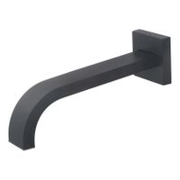 Wiesbaden Rombo inbouw uitloop 20 cm messing zwart mat - thumbnail