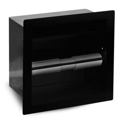 Looox Closed closetrolhouder - inbouw - 1 rol - zwart mat cl4-mz