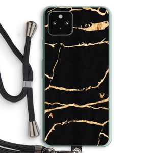 Gouden marmer: Pixel 5a 5G Transparant Hoesje met koord