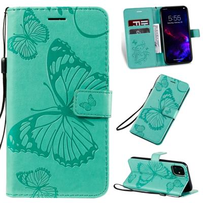 Gedrukt afdrukken Butterfly patroon horizontale Flip PU lederen draagtas met houder & kaartsleuven & portemonnee & Lanyard voor iPhone XIR 2019 (groen