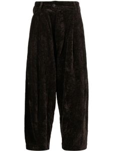 Ziggy Chen pantalon en velours à coupe ample - Marron