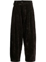 Ziggy Chen pantalon en velours à coupe ample - Marron - thumbnail