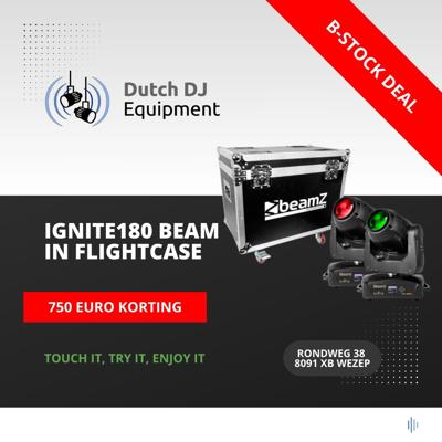 Beamz B-stock BeamZ Set van 2 IGNITE180 beam LED Movingheads in flightcase