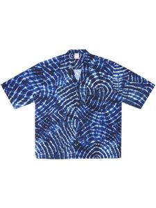 Marcelo Burlon County of Milan AOP Soundwaves-print shirt - Bleu