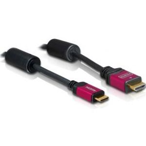 DeLOCK HDMI Mini Cable - 5.0m HDMI kabel 5 m HDMI Type A (Standaard) HDMI Type C (Mini) Zwart