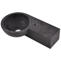 Wiesbaden Raw Fontein Rechts Rond 40x23x10 cm Gezoet Hardsteen