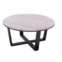 Yoi - Teeburu coffee table 75x35cm. alu black/travertin - thumbnail