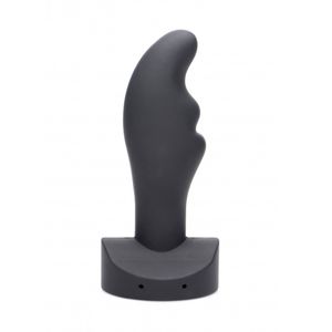 Electro Zinger Rippled E-stim Silicone Plug - Black