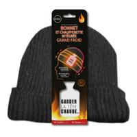 Verwarmde wintermuts - warmte-element - zwart - fleece - beanie volwassenen