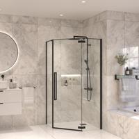 Vijfhoekige Douchecabine Sanivo Vigo 100x100x200 cm Mat Zwart