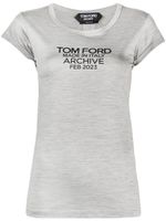 TOM FORD t-shirt en soie à logo imprimé - Gris