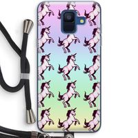 Musketon Unicorn: Samsung Galaxy A6 (2018) Transparant Hoesje met koord
